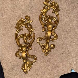 Elegant Gold Wall Sconces Homco vintage